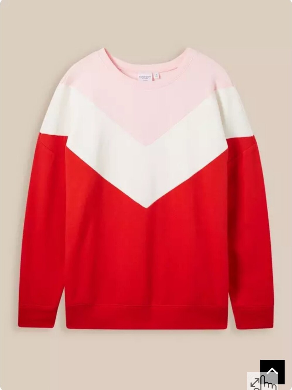 Torrid Supersoft Colorblock Chevron Fleece Sweatshirt Pink White Red Size 2X NWT